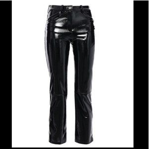 Maje cropped stretch-vinyl slim-leg pants